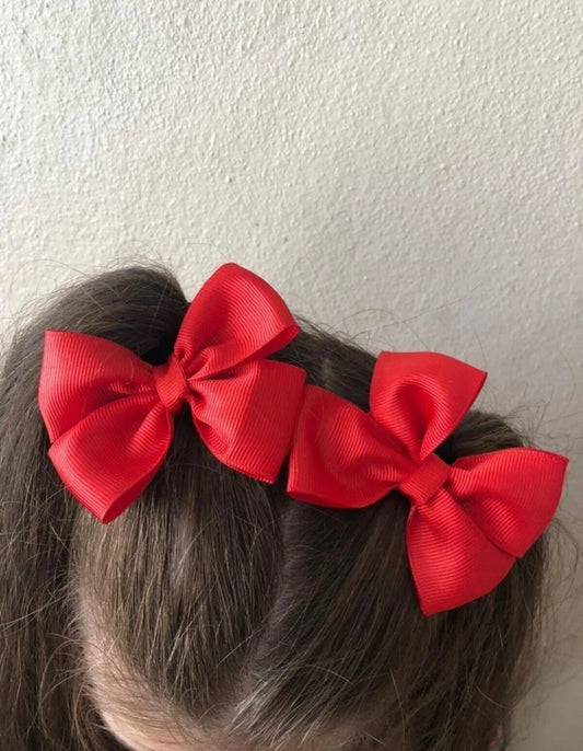 2er-Pack rote Haarspangen mit Schleife für Mädchen