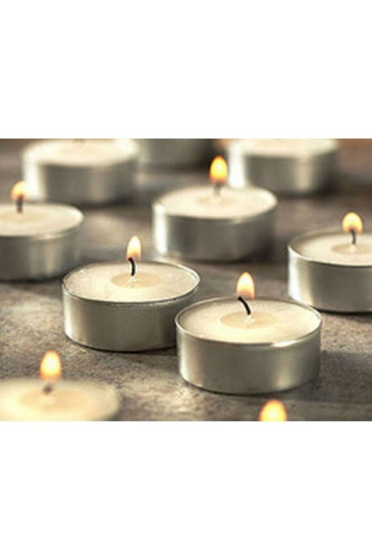 50 Li Tealight Mum Beyaz Tea Light 50 Adet