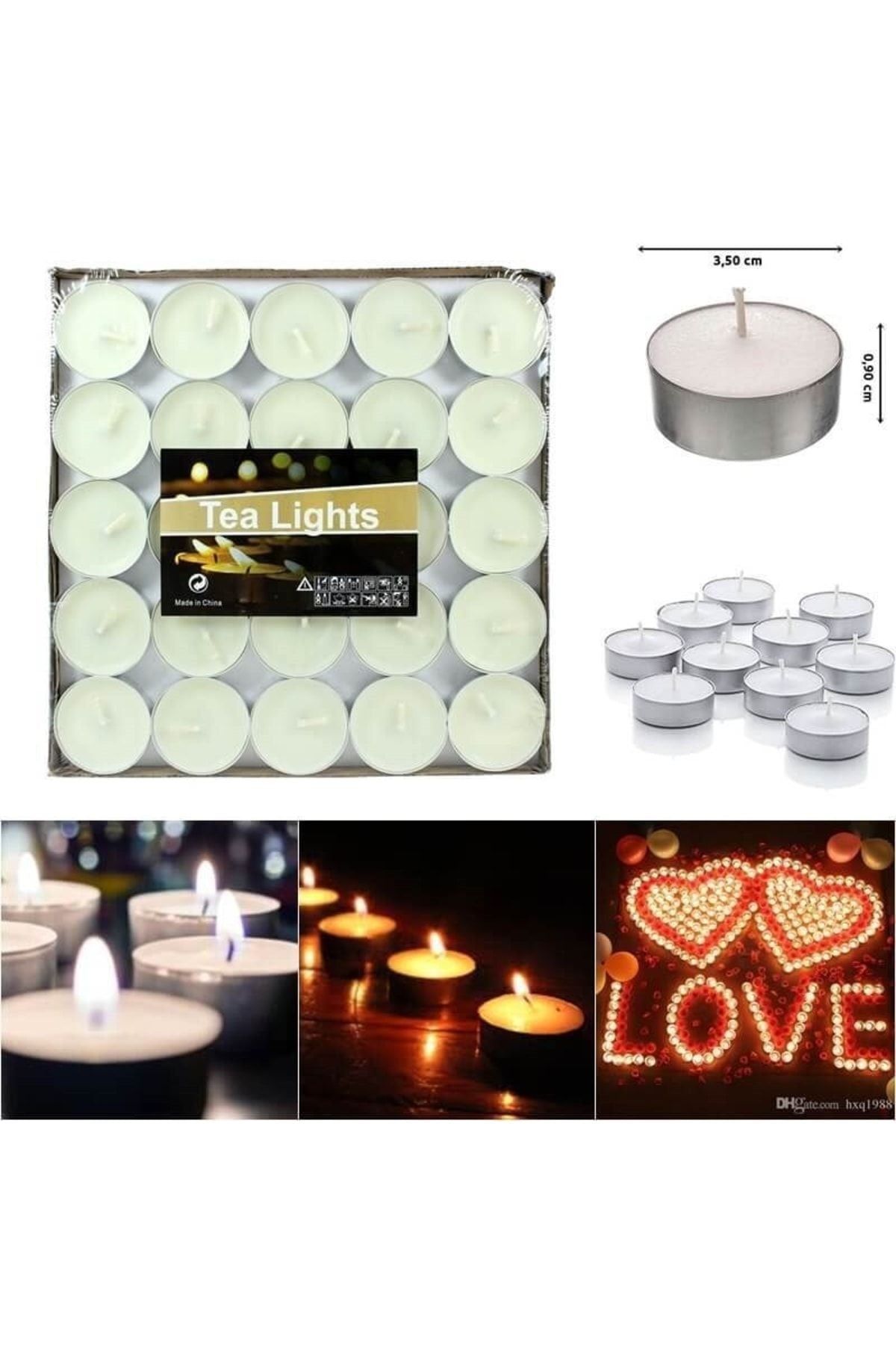 50 Li Tealight Mum Beyaz Tea Light 50 Adet