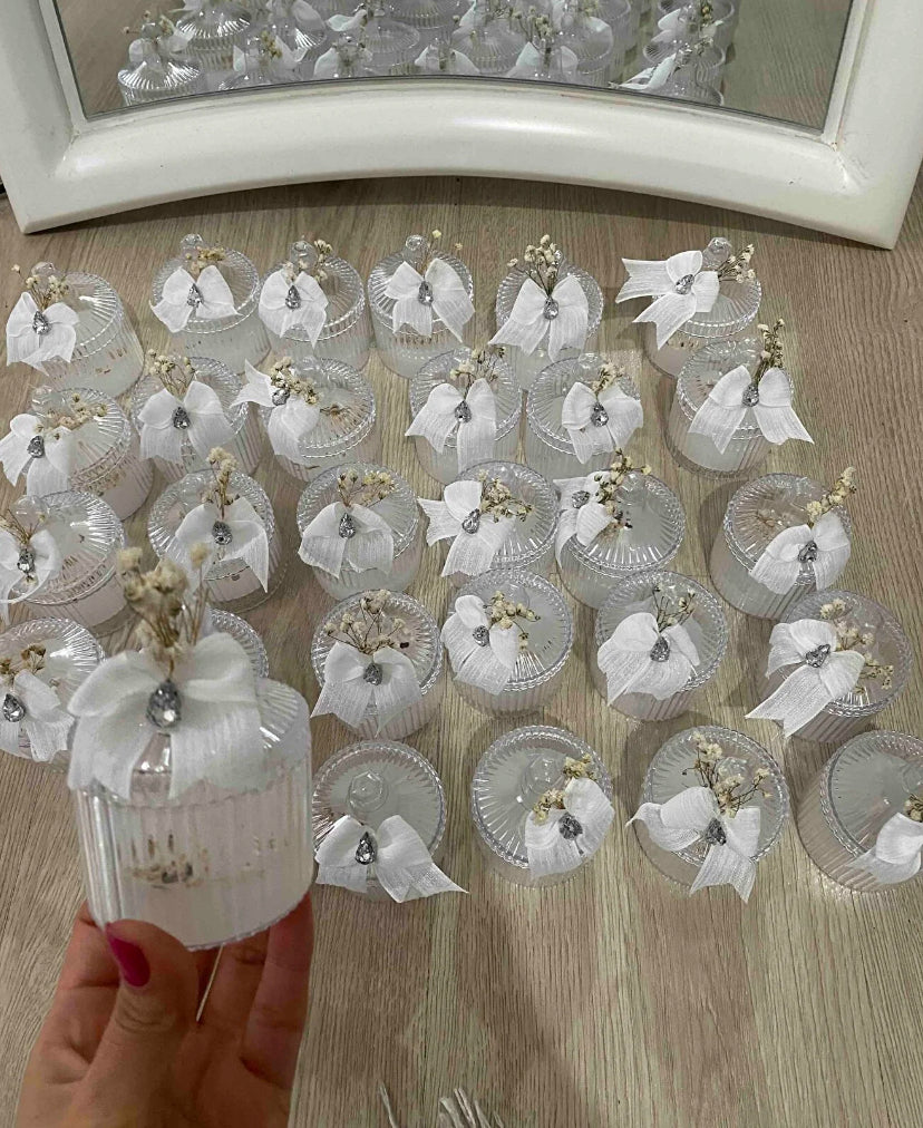 10 Adet Parlak Taşlı Nikah Şekeri Mum – Söz, Nişan, Kına, Düğün, Mevlüt ve Sünnet İçin Hediyelik Hatıra