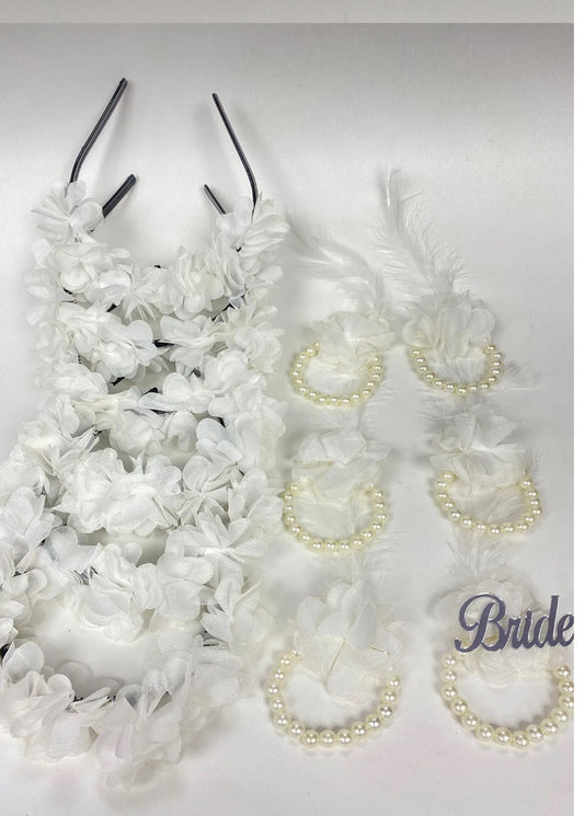 Bride Nedime Tacı ve Nedime Bilekliği Seti 6 Adet Taç 6 Adet Bileklik Set