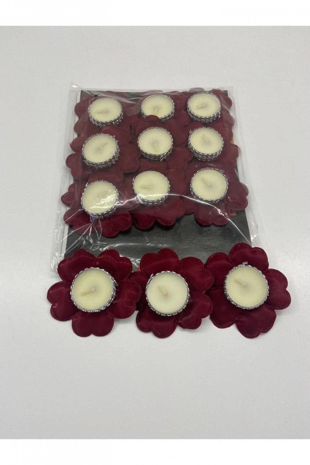 Bordo Nedime El Mumu – 12 Adet Set | Kına Gecesi, Düğün, Bekarlığa Veda & Sünnet İçin Kına Mumu