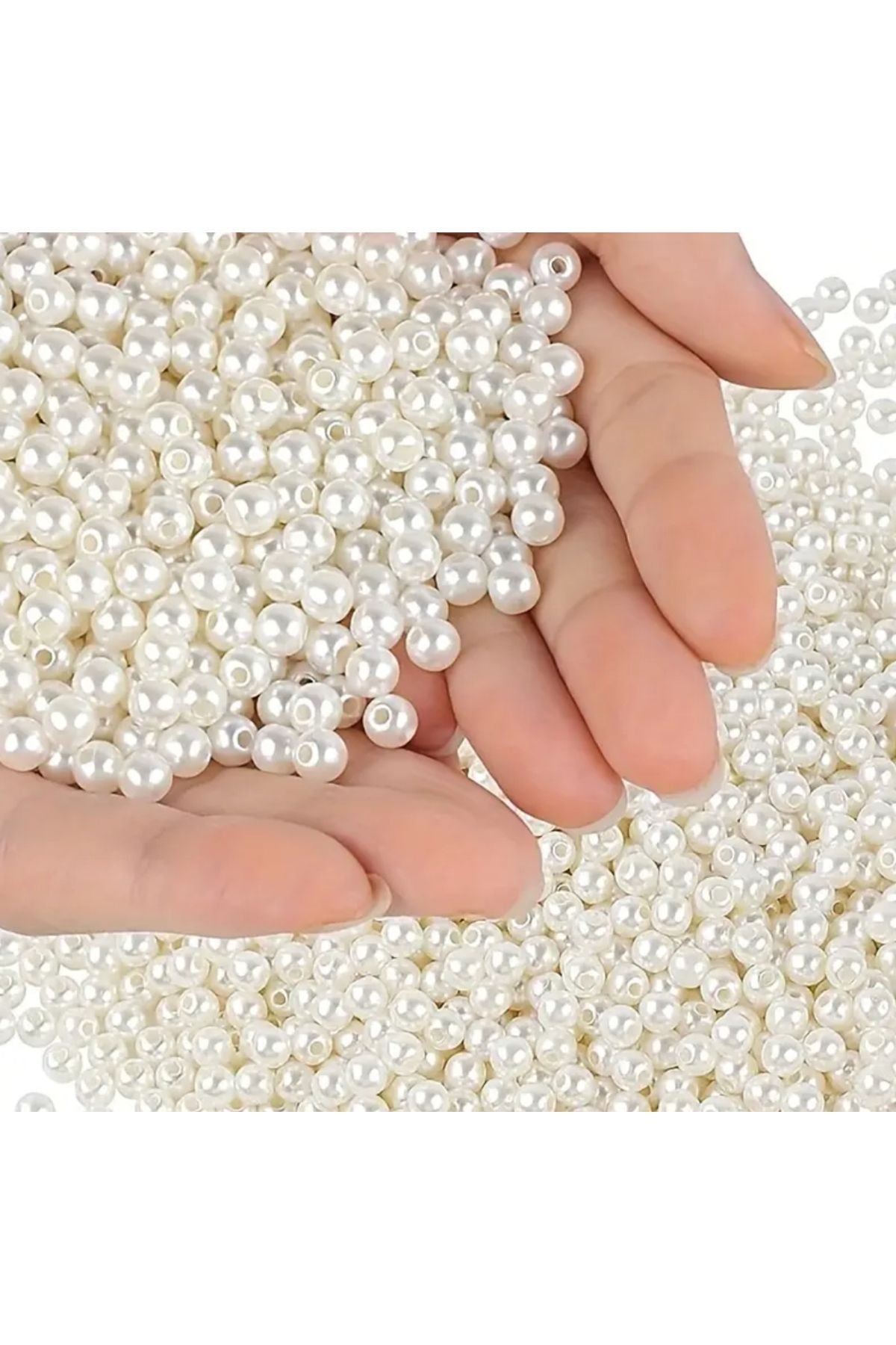 8mm 100 Gram Tam inci , Anahtarlı inci Yapımı Malzemesi , Hobi Ürünleri , Ekru İnci