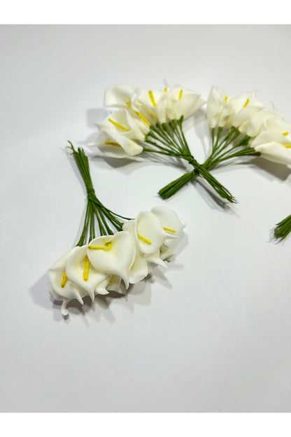 Deko-Calla, weiß, naturgetreu, 1 Bund, Kunstblume