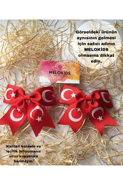 2 Clip-on-Flaggenschnallen mit türkischer Flagge