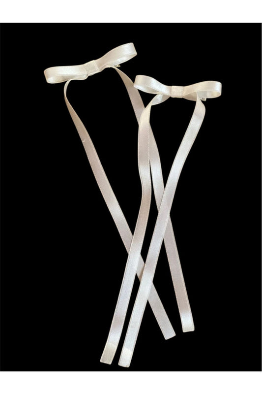 Gündelik Beyaz Saten Fiyonk Toka , Saç Tokası