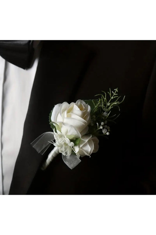 Kar Beyaz Güllü Fiyonk Yaka Çiçeği, Yaka İğnesi Damat Yaka Çiçeği