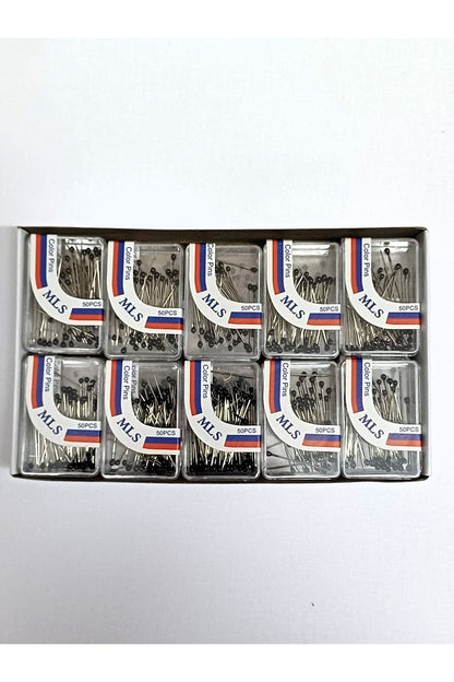 Sİyah Mineli Toplu İğne 50 li 20 Paket (1000 Adet)