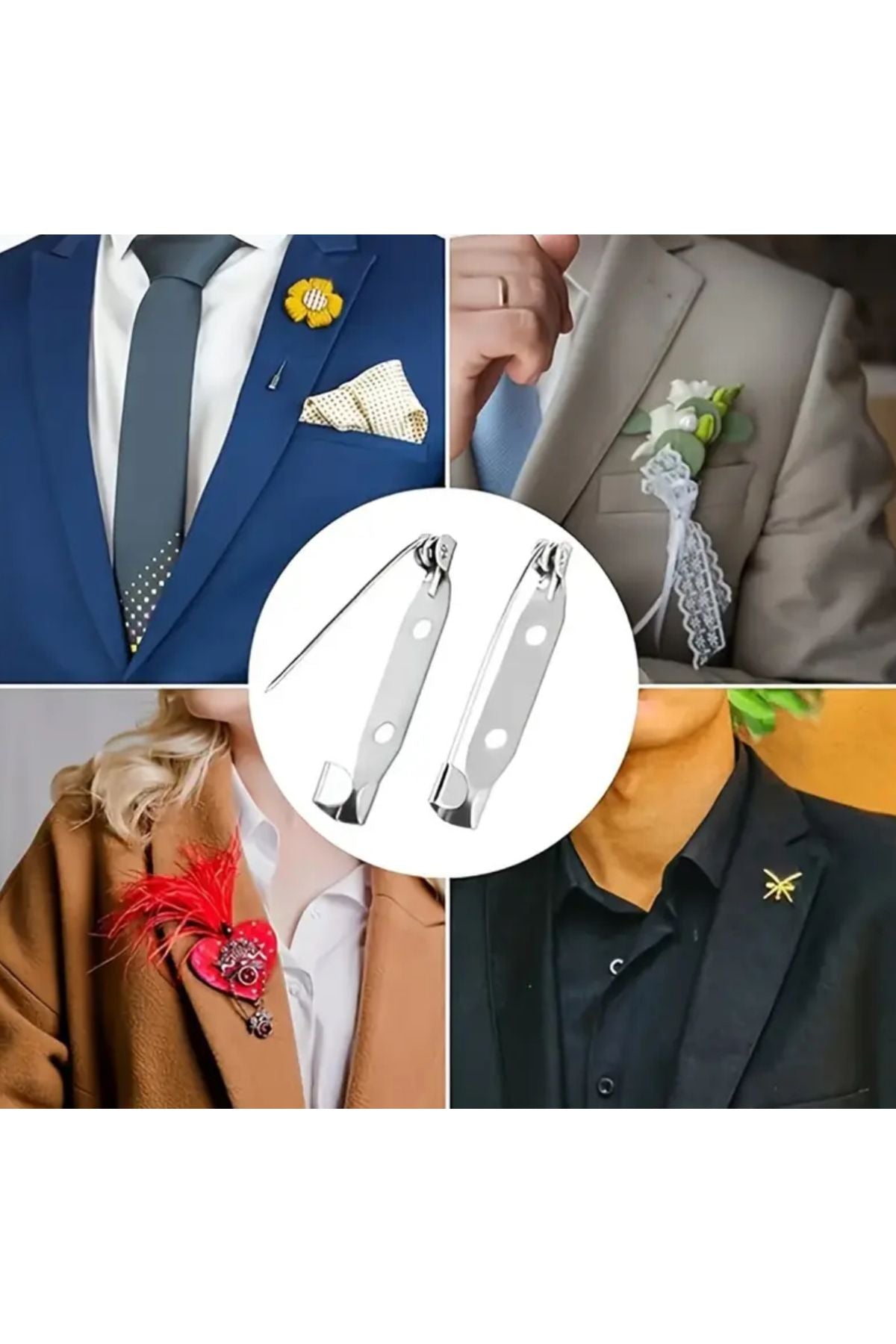 Broş iğnesi damat çiçeği yaka iğnesi 30 adet