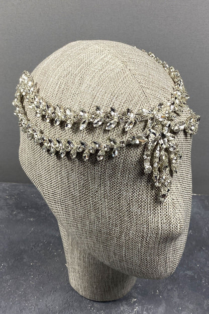 Brautkrone, Brauthaar-Accessoire, silbernes Sema-Stirnband, Braut- und Henna-Krone, Haar-Accessoire