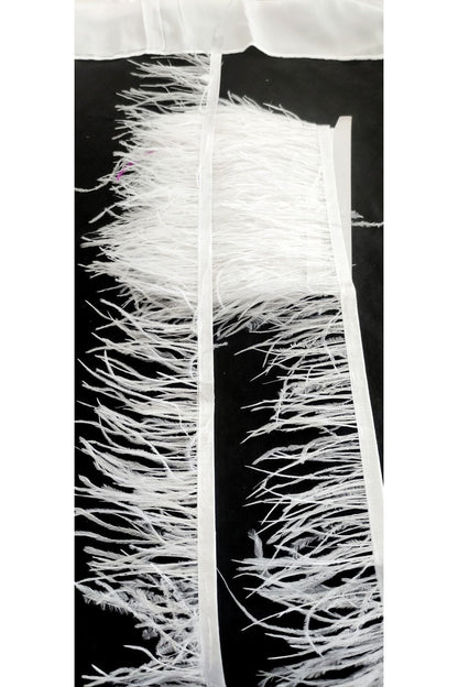 Straußenfederstreifen Weiß (9 cm)