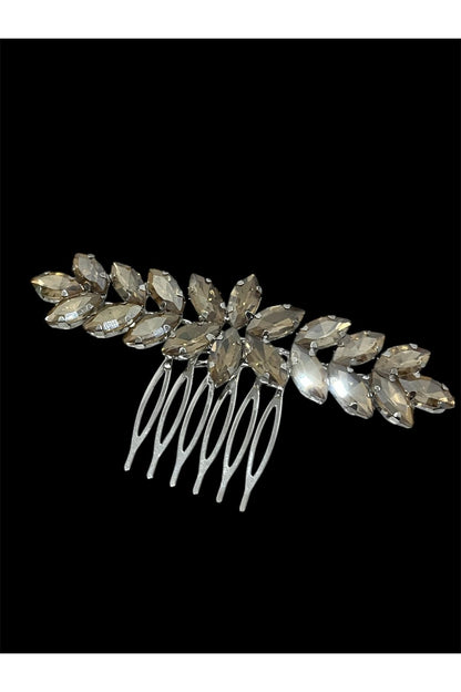 Kına ve Düğün Saç Aksesuarı – Gold Mekik Taşlı Toka