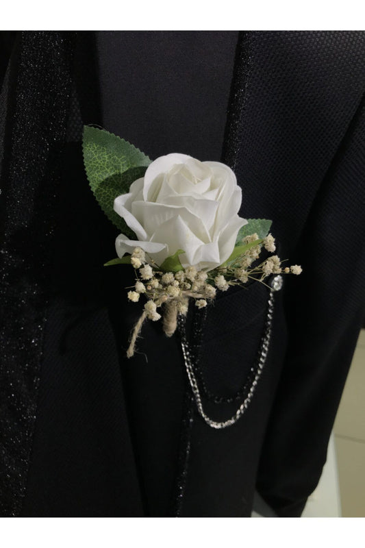 Beyaz Gül Yaka Çiçeği - Damat Çiçeği - Sağdıç Çiçeği