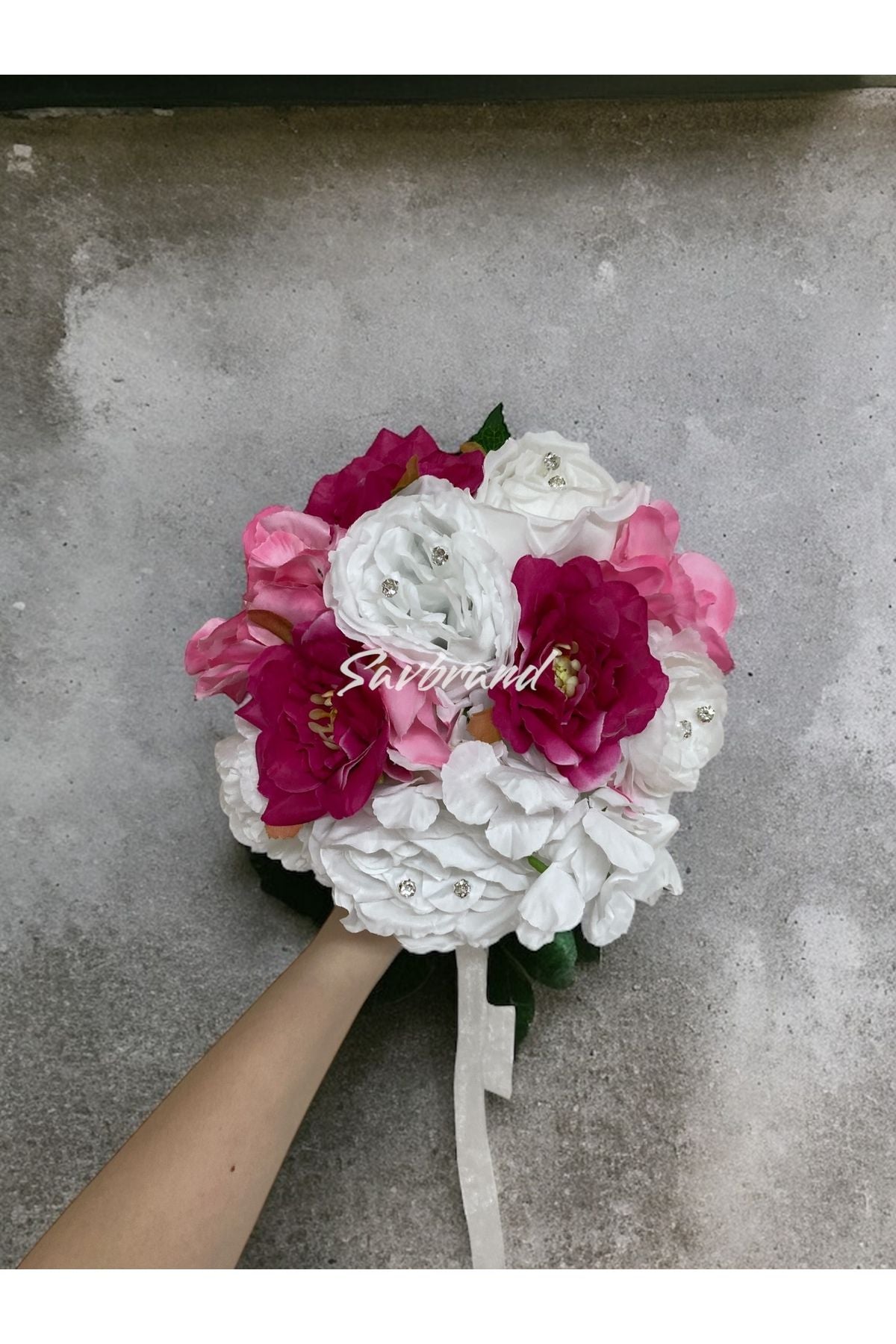 Brautstrauß in Fuchsie und Rosa