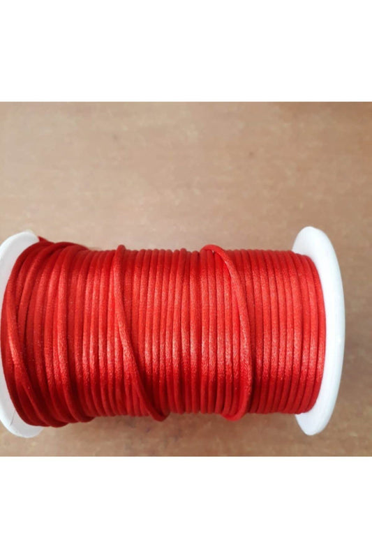 Saten-floş Ip (sıçan Kuyruğu) Kalınlığı 2 Mm. Renk Kırmızı 10 Metre