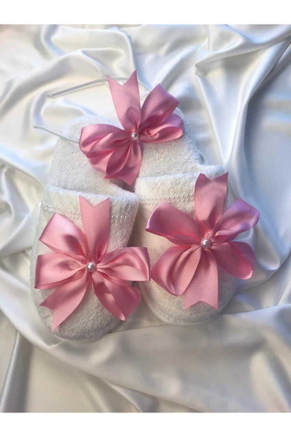 Rotes Umstands-Slipper-Kronen-Set mit Schleife 1006