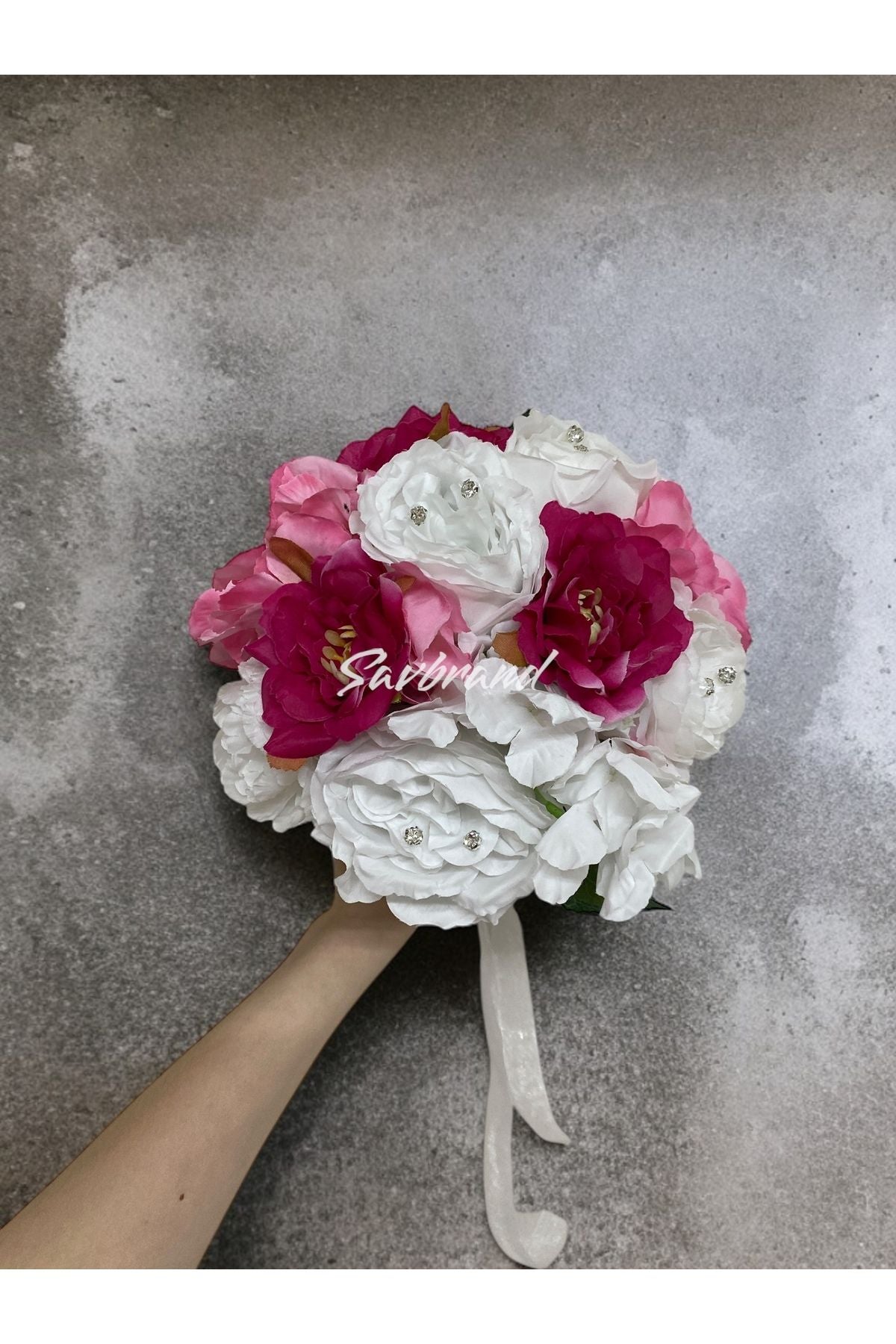 Brautstrauß in Fuchsie und Rosa