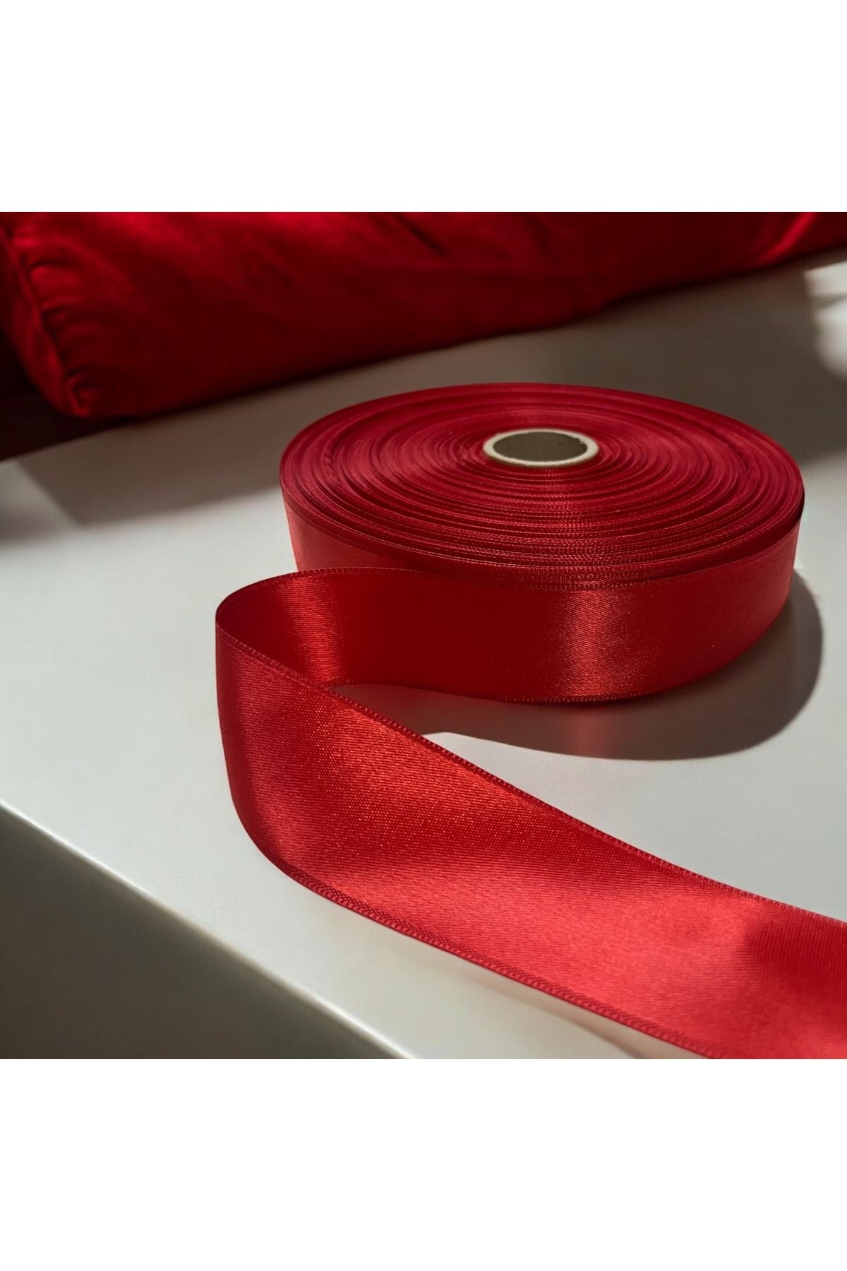 6cm Bordo Saten Kurdele  10 Metre Buket Yapımı için Uygundur