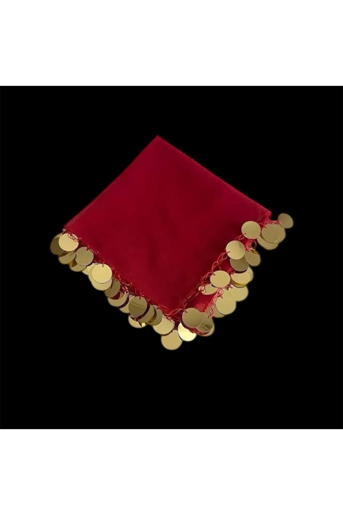 Kırmızı Şifon Pullu Halay Mendili 3 Adet – Kına ve Düğünlerin Vazgeçilmezi