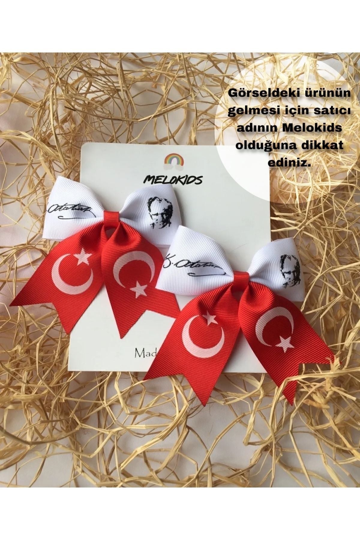 2 Adet Türk Bayrağı Ve Atatürk Imzası Bayrak 29 Ekim Klipsli Toka Seti