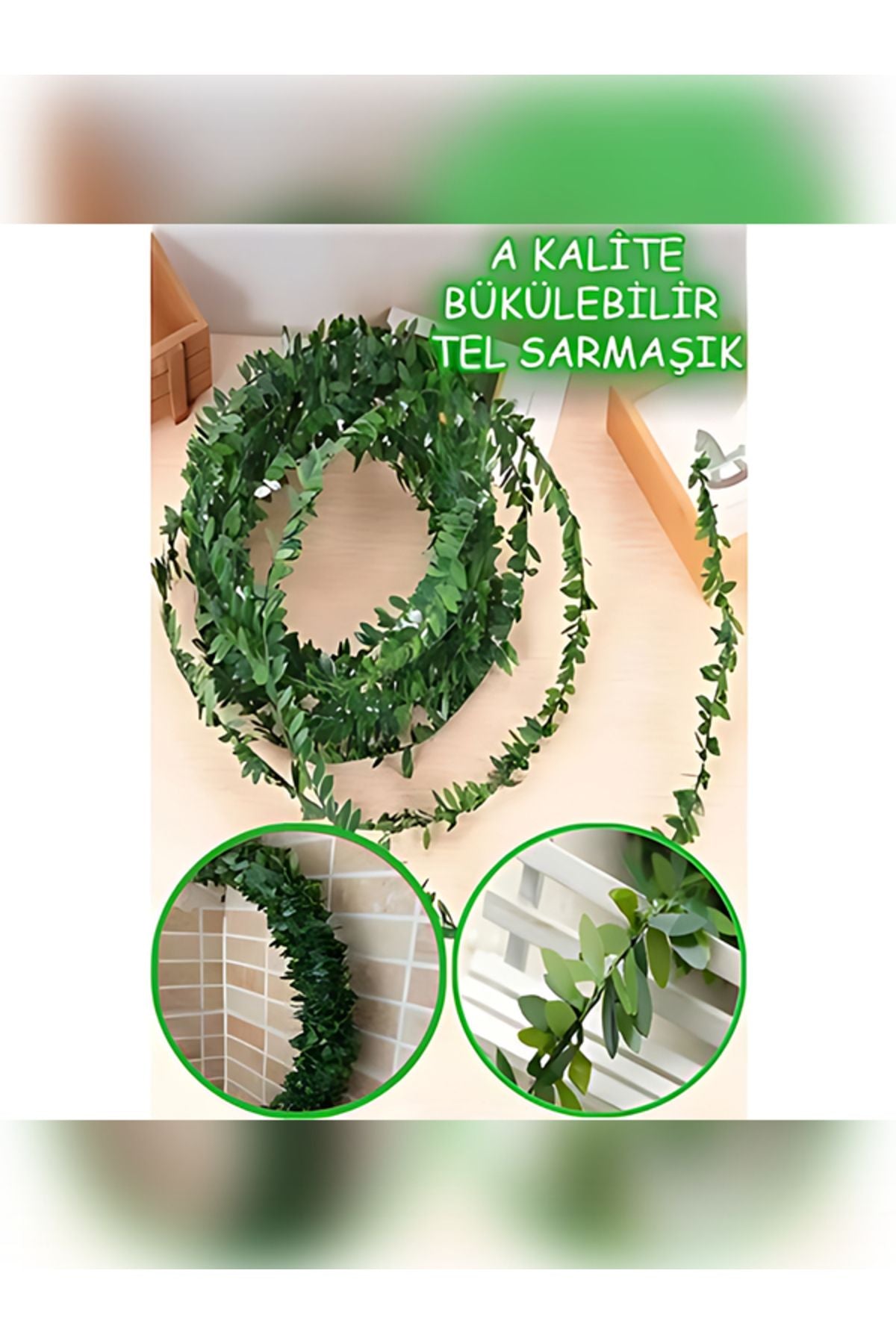 7 Meter Draht Blatt Erdgas Rohr Ornament Band künstliche Krone Efeu Blume Ornament