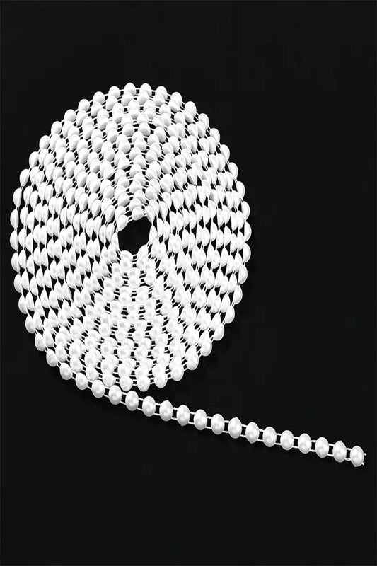 Weiße Sequentielle Halbperle 2 Meter – Stilvolles und elegantes Dekorationsmaterial