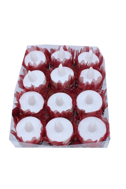 Ausgefallene LED Henna Kerze (12 Stück) 1481-c08 Claret Red