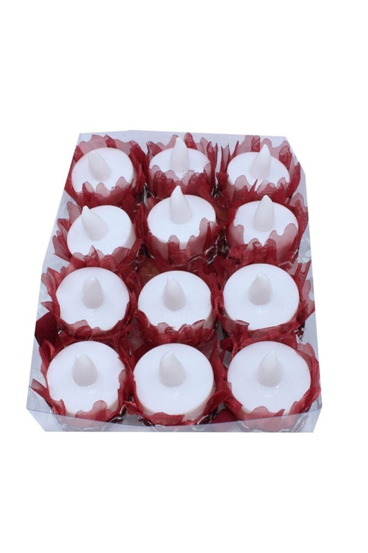 Ausgefallene LED Henna Kerze (12 Stück) 1481-c08 Claret Red