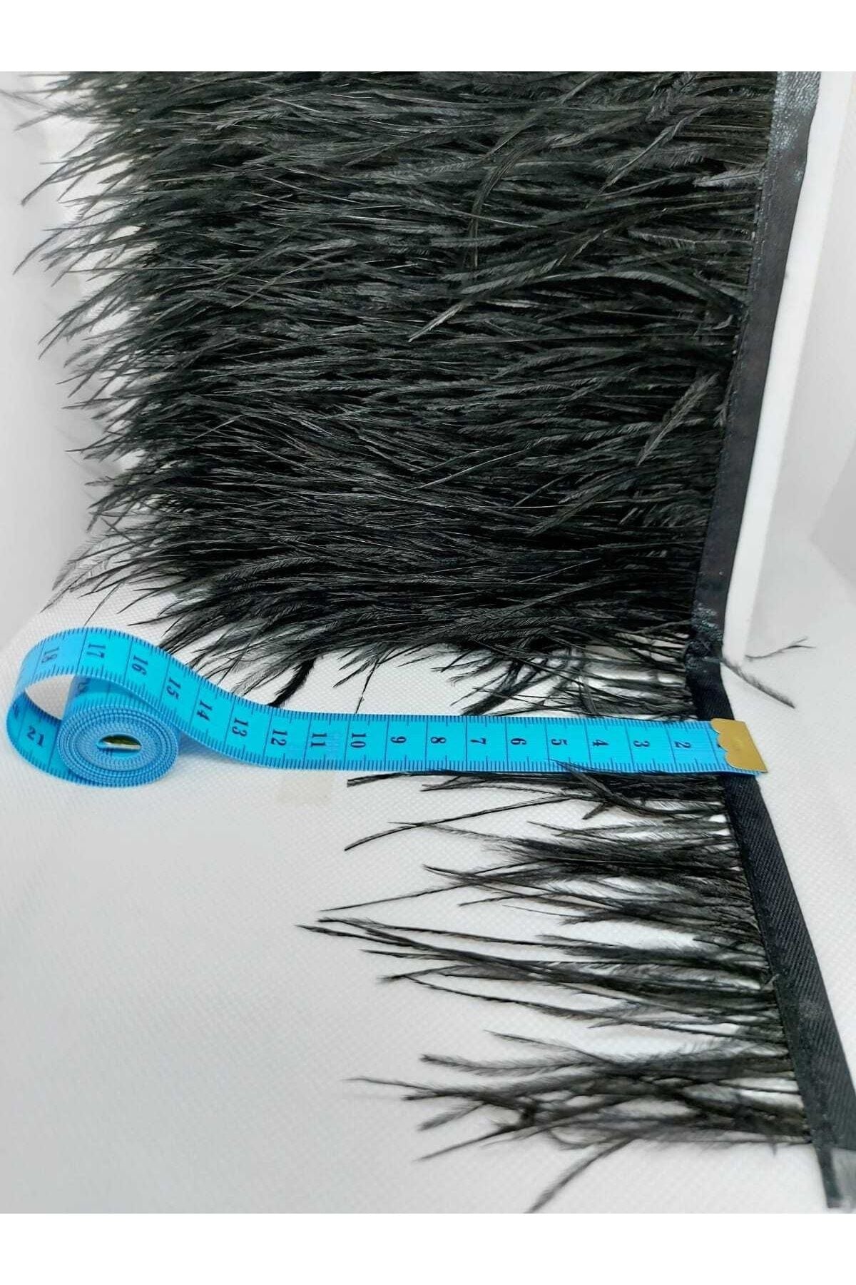 Straußenfederband Schwarz 1 Meter