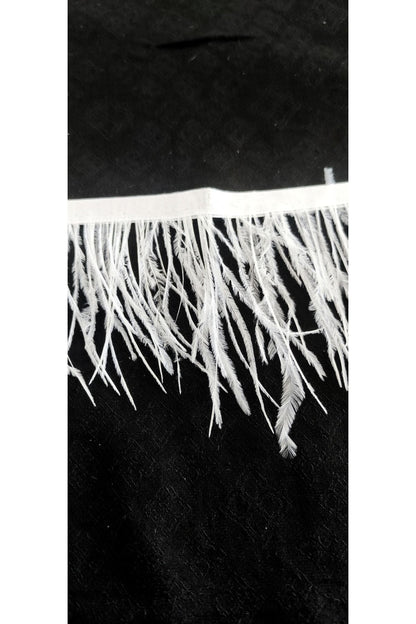 Straußenfederstreifen Weiß (9 cm)