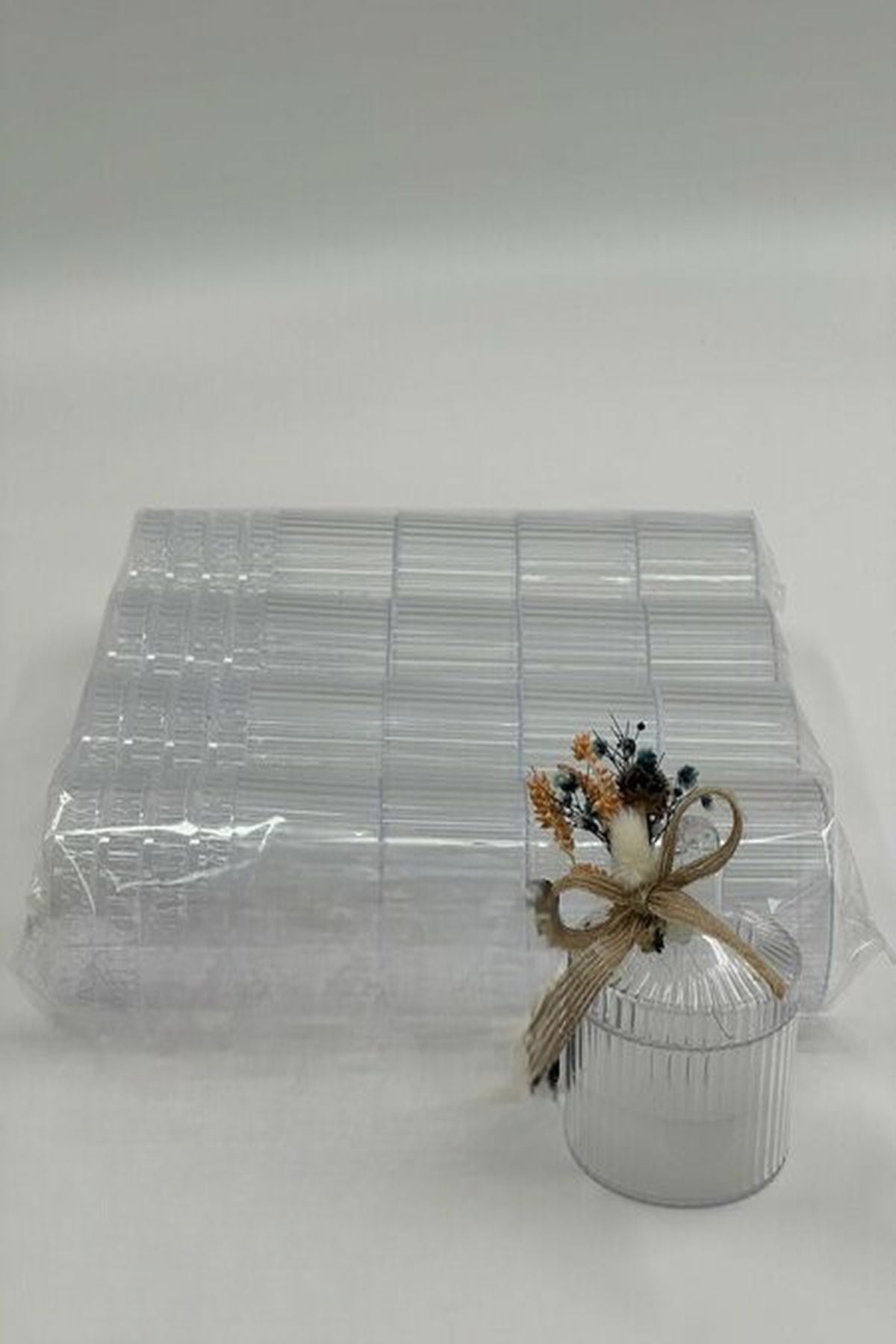 Leeres Mika-Süßigkeitenschalen-Set – 4-teilige Boxen mit transparentem Deckel, ideal als Gastgeschenk für Hochzeiten und Babypartys