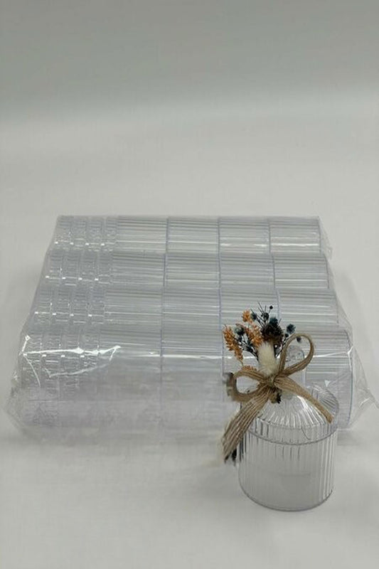 Leeres Mika-Süßigkeitenschalen-Set – 4-teilige Boxen mit transparentem Deckel, ideal als Gastgeschenk für Hochzeiten und Babypartys
