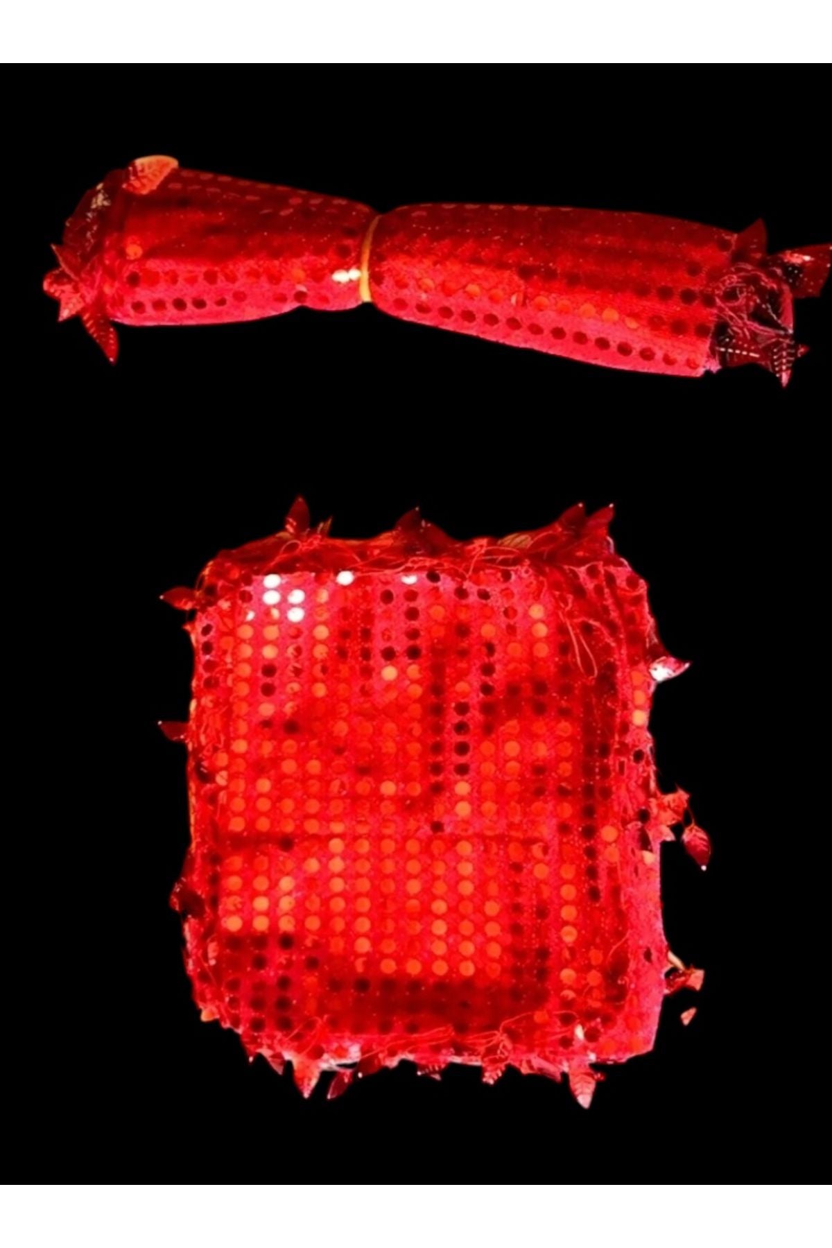 5er-Pack rote Halay-Taschentücher für Hochzeiten und Henna – mit Pailletten und stilvoll