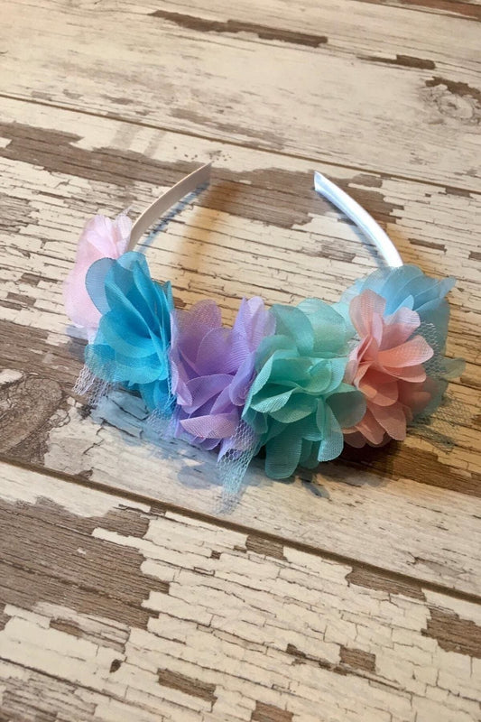 Frühlingsfarben Chiffon Floral Satin Mädchen Hochzeit Verlobungsfeier Besonderer Anlass Krone