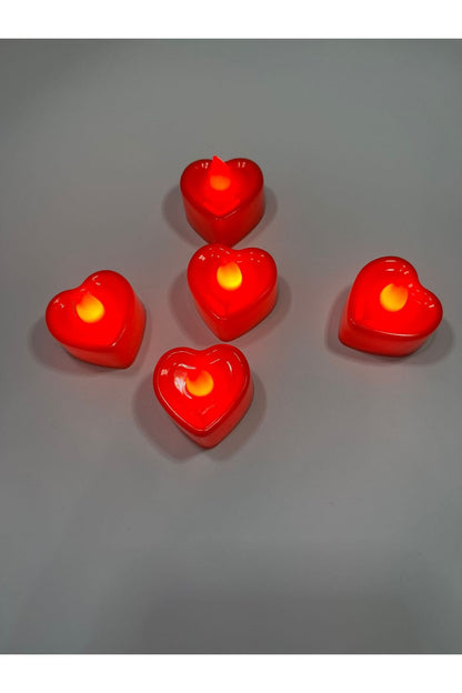 Herzförmige batteriebetriebene LED-Kerzen (5er-Pack) – Love-Filled Lights