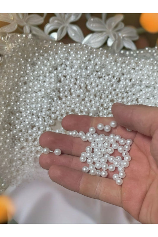 100gr 6mm Beyaz İnci Boncuk