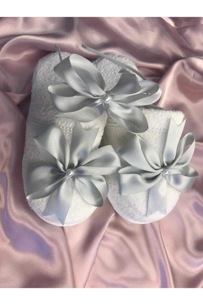 Rotes Umstands-Slipper-Kronen-Set mit Schleife 1006