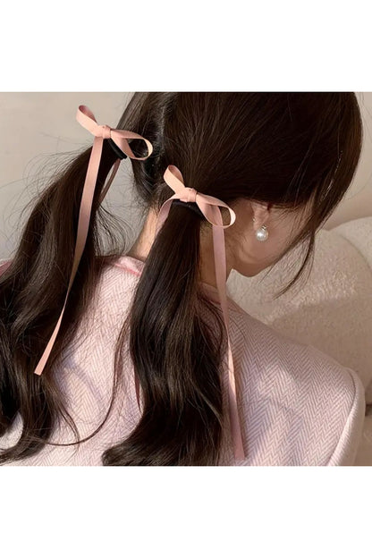 Satinschleife 2-teilige elastische Haarspange, Haar-Accessoire für den täglichen Gebrauch, Haarspange