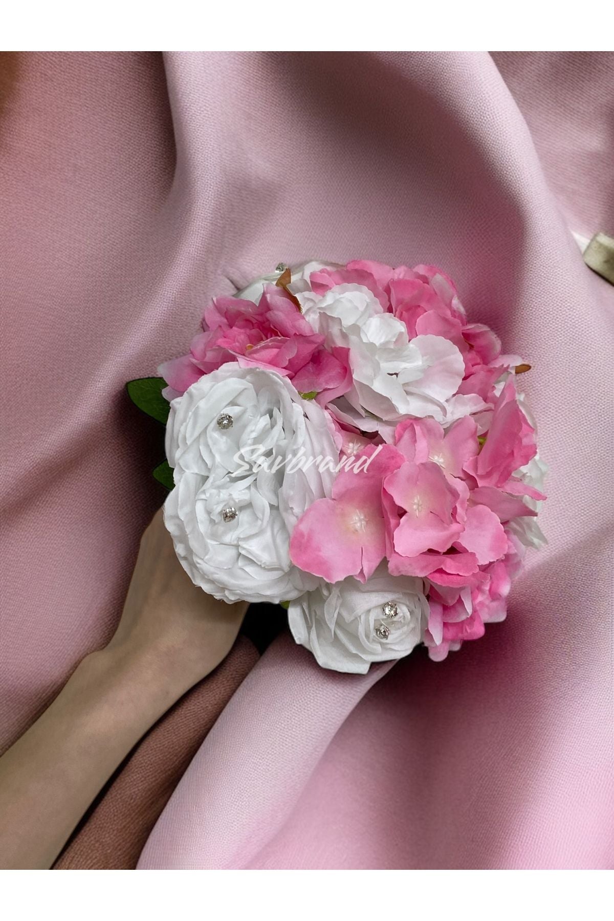 Rosa Brautstrauß aus Hortensien und Rosen