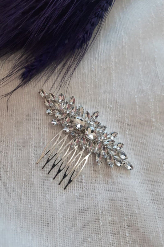 Gelin Saç Aksesuarı Kristal Taşlı Taraklı Saç Tokası