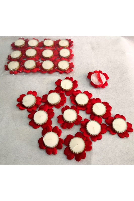 Kı Na Gecesi Için Kapli El Mumu ((( Kırmızı ))) 12'li Paket