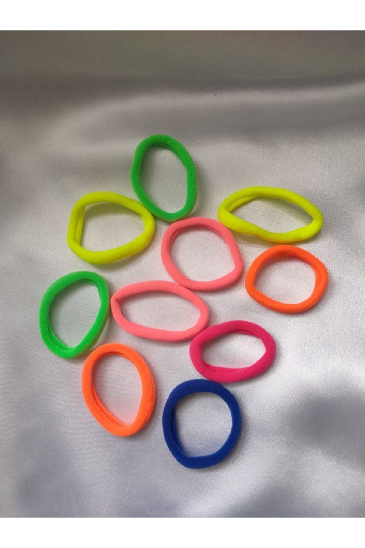 10'lu Lüks Havlu Rengarenk Lastik Toka
