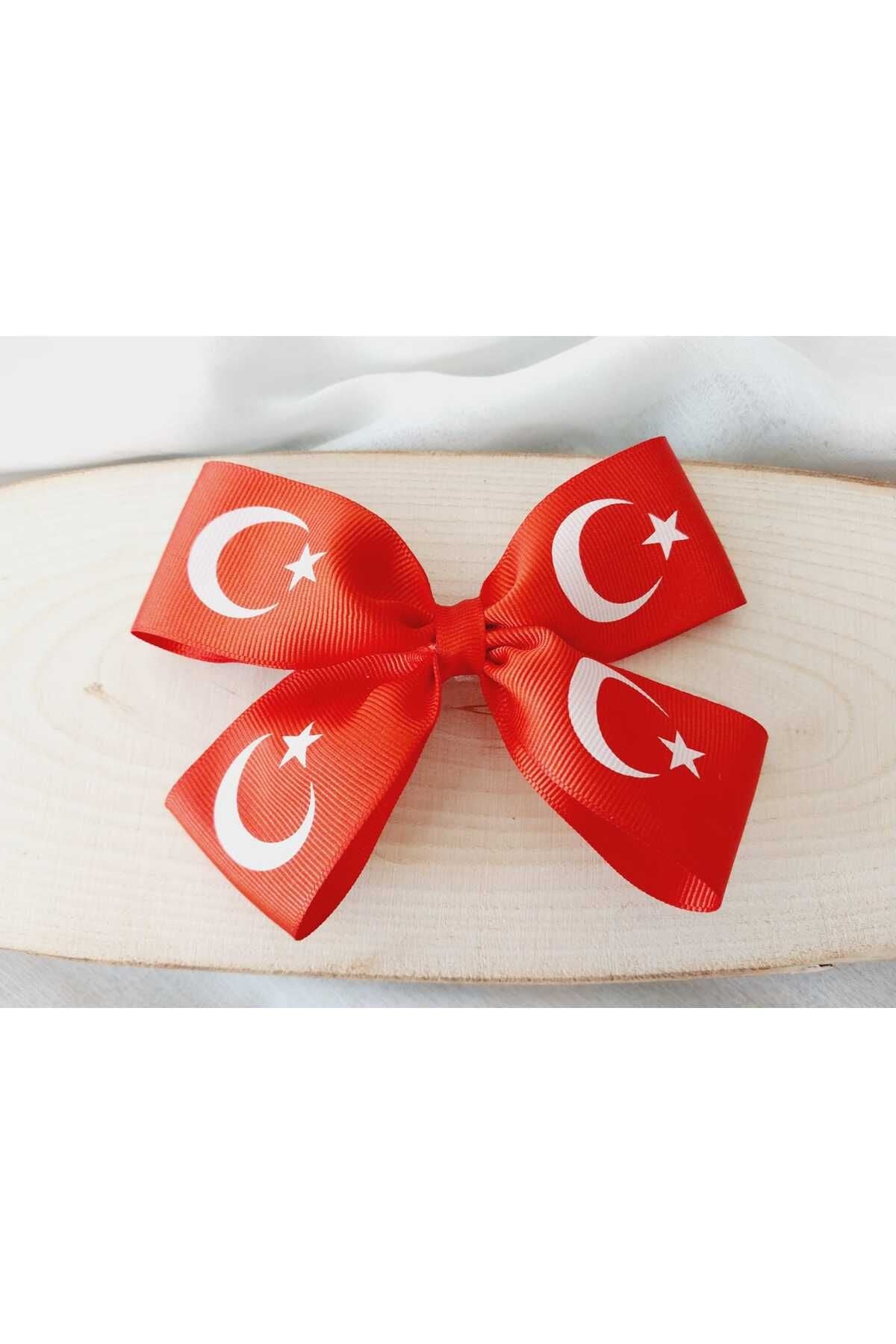 Kırmızı Fiyonk 29 Ekim, 23 Nisan Türk Bayrağı Temalı Klipsli Toka