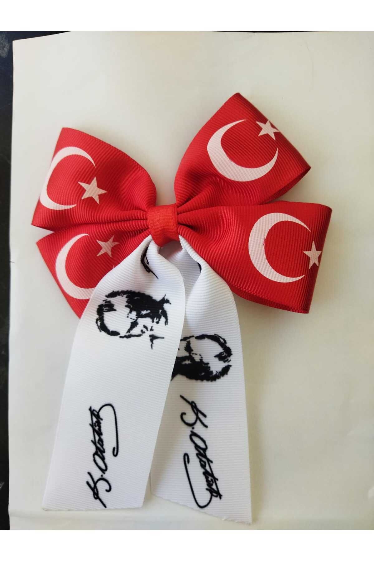 Halbmondstern Atatürk Mädchen Schleife Haarspange