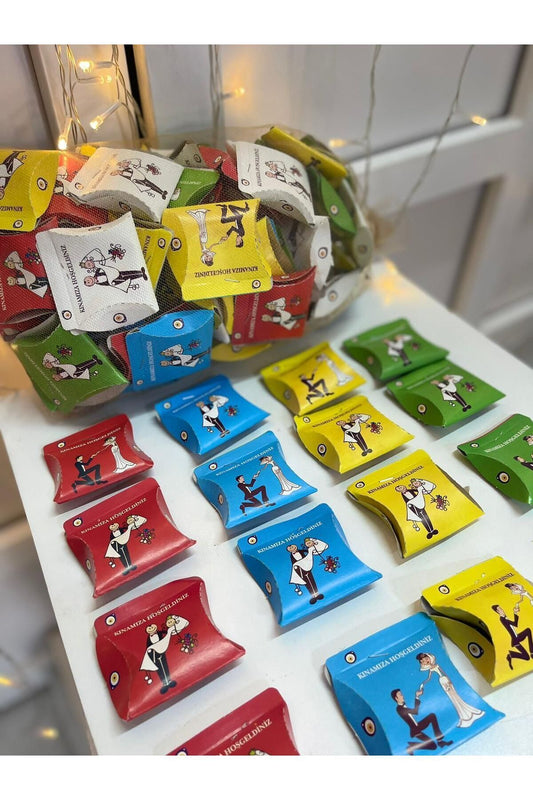 100 Stück gemischte Hennafarbe in einer Netzbox zum Verteilen