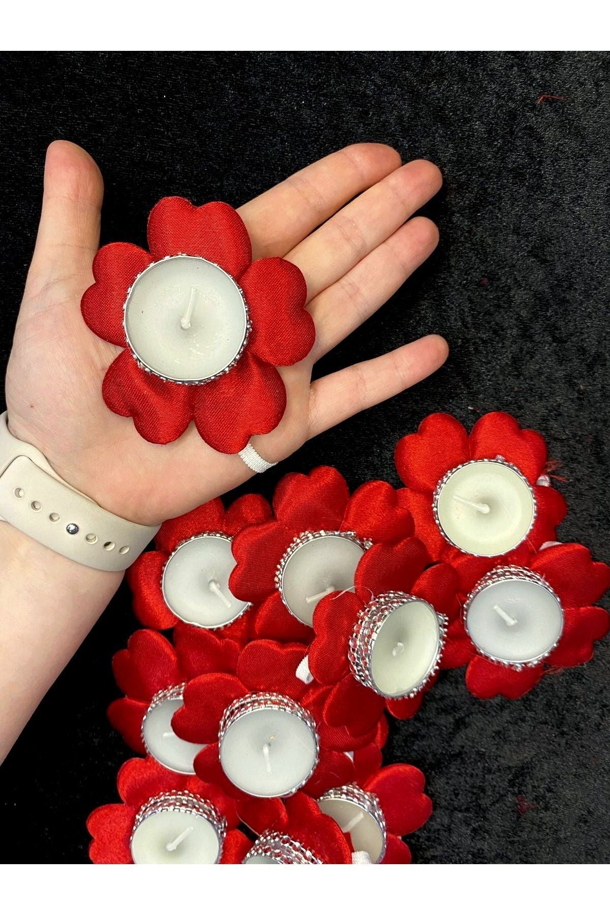 Brautjungfern-Handkerzen, 12 Stück, Henna-Nacht-Handkerzen. Rote Henna-Handkerzen für die Hochzeit,