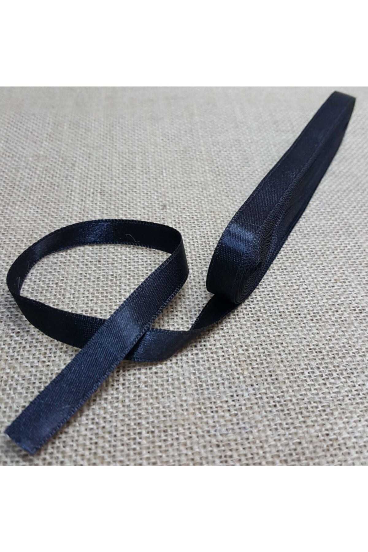 10 Metre Siyah Saten Kurdele 1cm