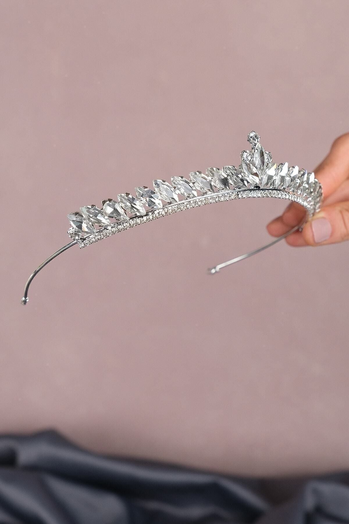 Gelin Nikah Aksesuarı Ve Düğün Aksesuarı I?nce Mekik Taşlı Gelin Kına Tacı