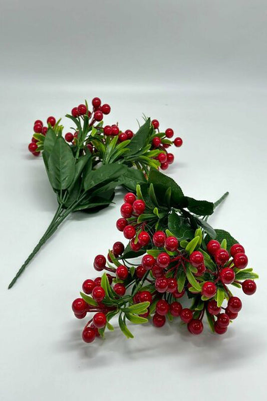 Kırmızı Kokina Çiçeği Demeti – Şık ve Zarif Dekoratif Set