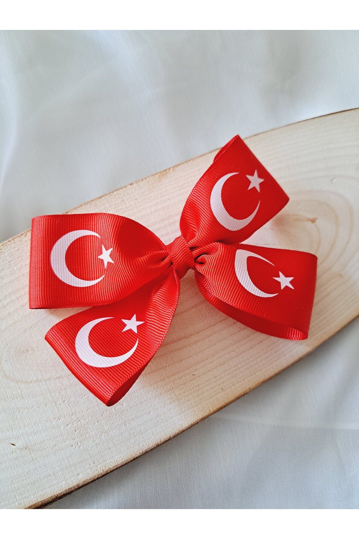 Kırmızı Fiyonk 29 Ekim, 23 Nisan Türk Bayrağı Temalı Klipsli Toka